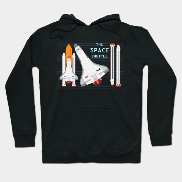 The Space Shuttle and the Blueprint Hoodie by SPAZE